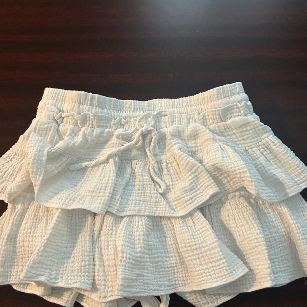 White Smocked Ruffle Top